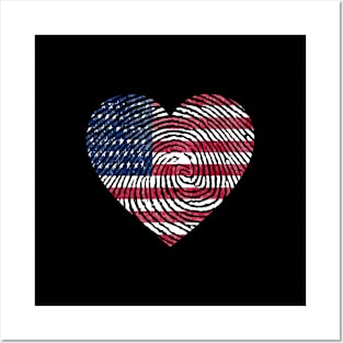 US flag fingerprint Posters and Art